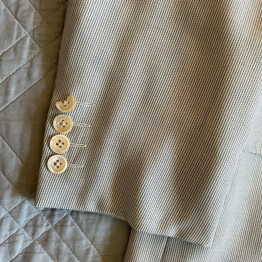 Ermenegildo Zegna Made in Italy‎ Vintage Subtle Fine Stripe Travel Jacket 44 R
